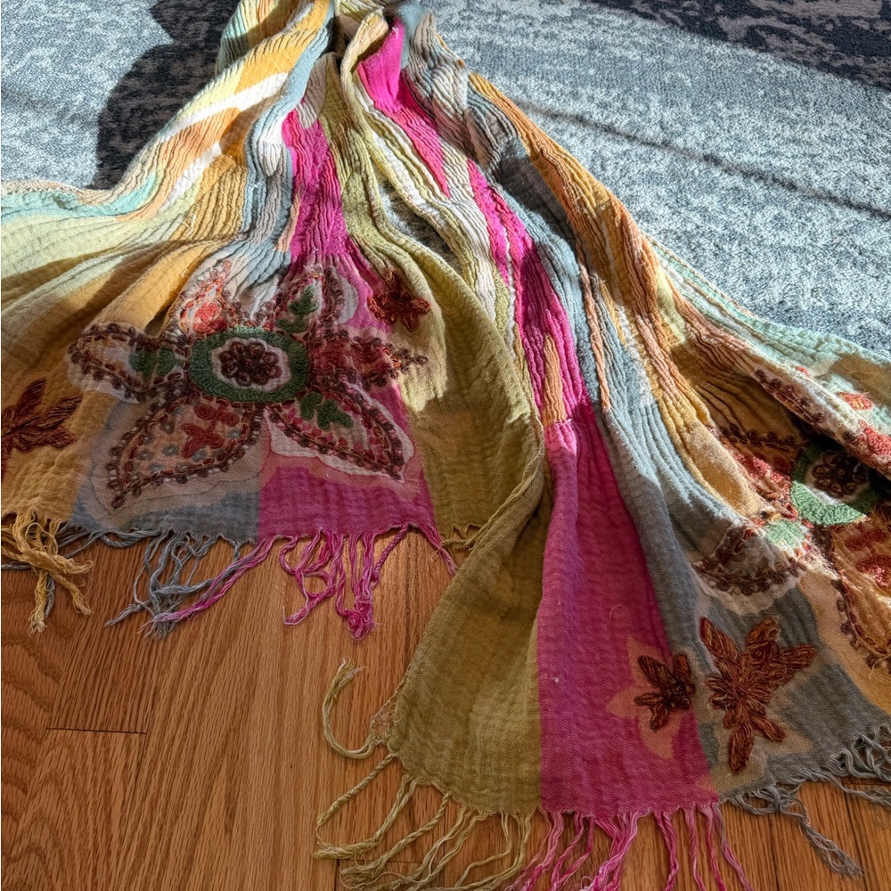 Anthropologie Multicolor Patchwork Scarf - image 2